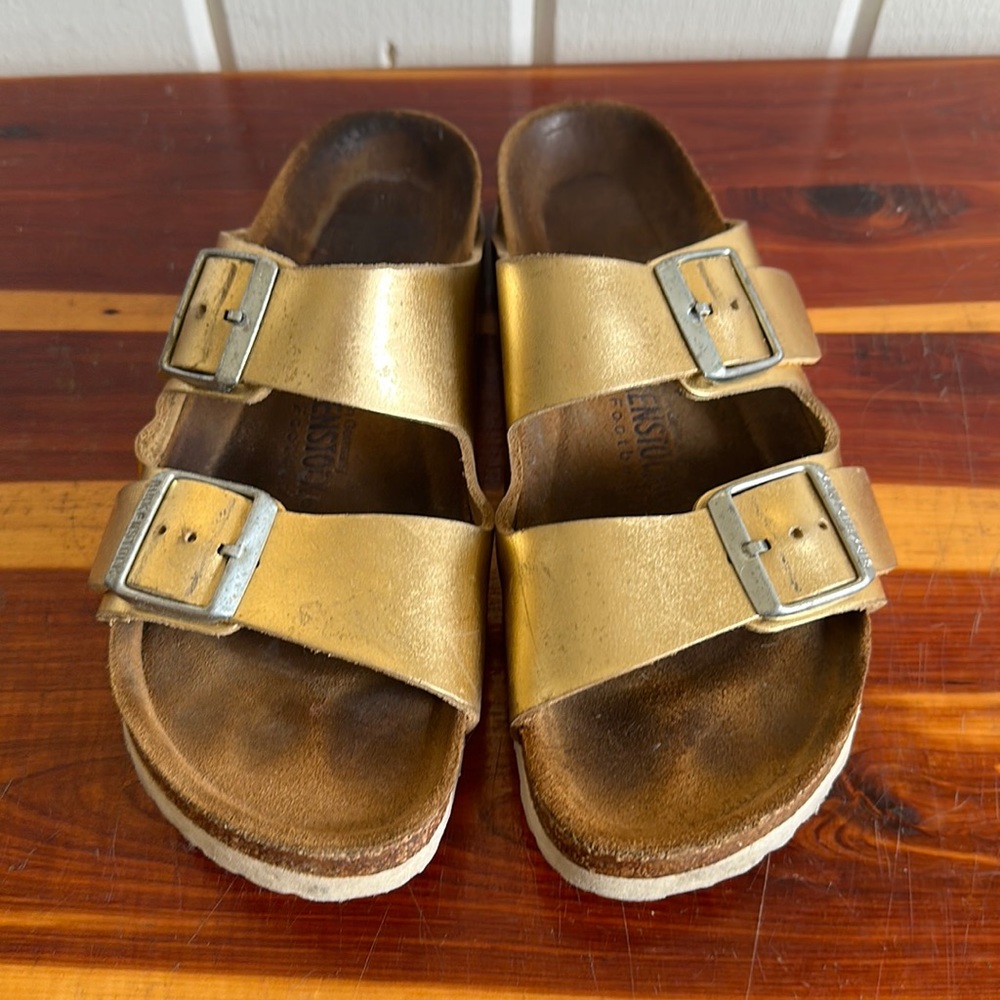Birkenstock Arizona.  38.  Gold